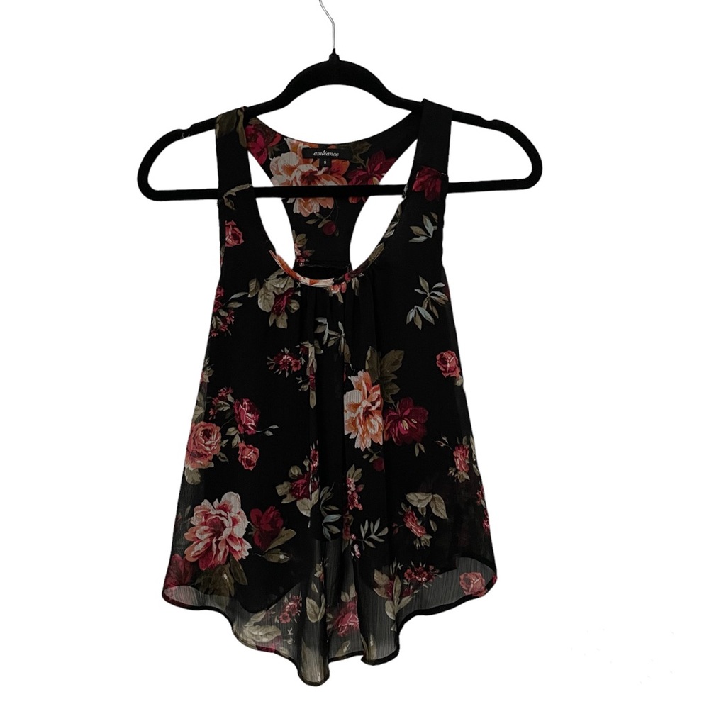 Ambiance floral razor back tank top